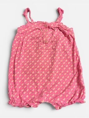 24m Carter's Pink Floral Bubble Romper with Light Pink Flower Accents